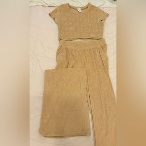 Offline by Aerie pants and shirt set with smiley faces